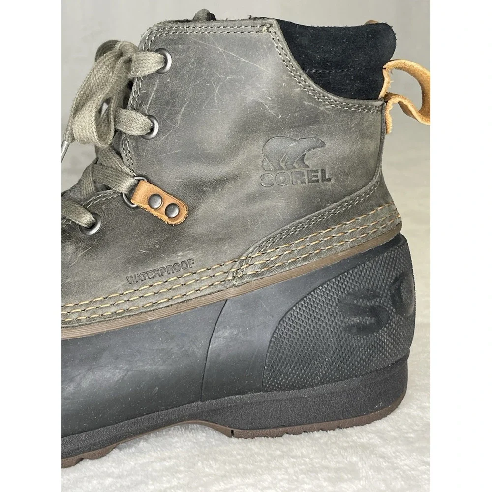 Sorel Men's Size 10 Green Black Ankeny Waterproof Duck Boots NM2101-326